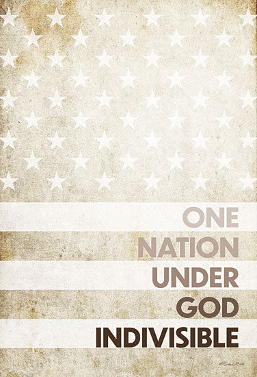 Susan Ball SB859 - SB859 - Indivisible - 12x18 One Nation, Under God, America, American Flag, Sepia, Patriotic, Signs from Penny Lane