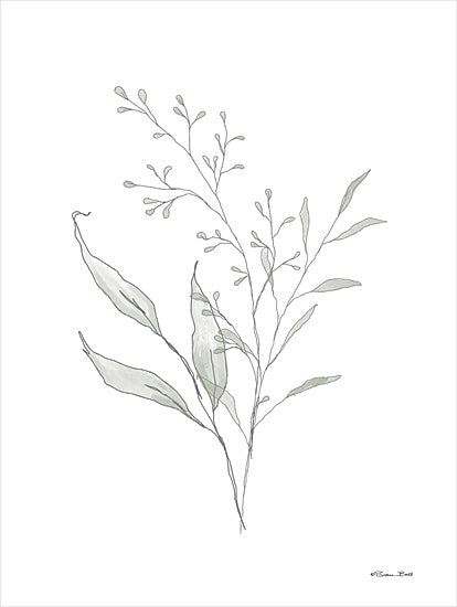 Susan Ball SB999 - SB999 - Simple Leaves 2 - 12x16 Leaves, Sketch, Drawing Print, Black & White, Botanical, Greenery, Simple Leaves from Penny Lane