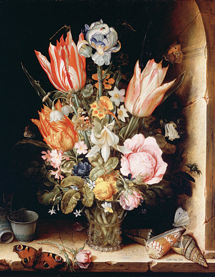 Stellar Design Studio SDS1169 - SDS1169 - This and That - 12x16 Still Life, Flowers, Orange Flowers, Pink Flowers, Bouquet, Shells, Butterflies from Penny Lane