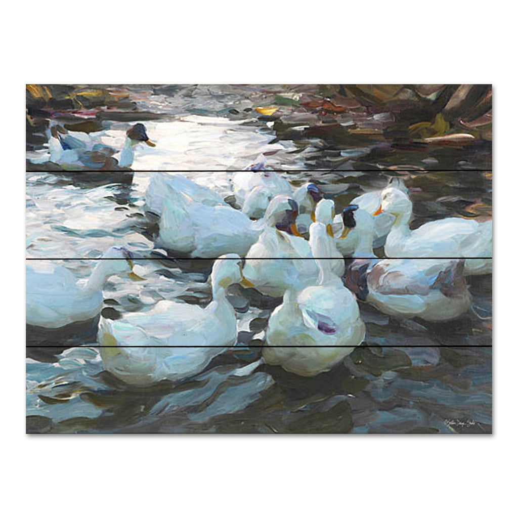 Stellar Design Studio SDS1178PAL - SDS1178PAL - Ducks by the Lake 3 - 16x12 Ducks, Lake, Landscape, Summer, Traditional, Raft of Ducks from Penny Lane