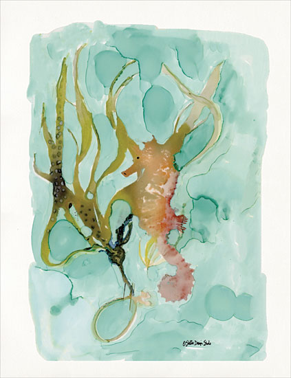 Stellar Design Studio SDS123 - SDS123 - Seahorse 2 - 12x16 Seahorse, Seaweed, Abstract, Modern from Penny Lane