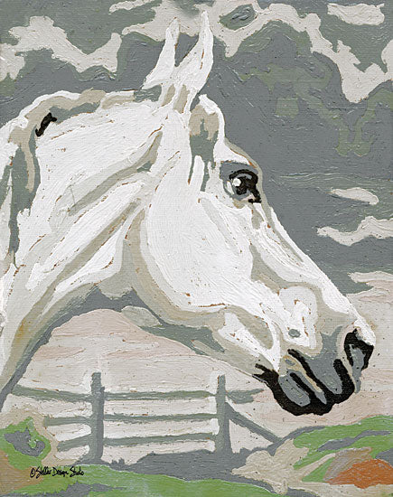 Stellar Design Studio SDS134 - SDS134 - Painted Horse 1 - 12x16 Horse, White Horse, Farm Animal from Penny Lane