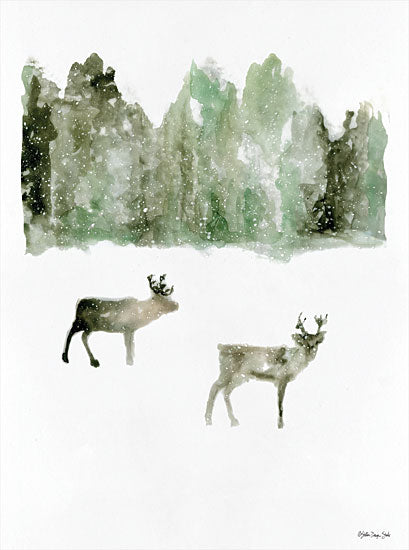 Stellar Design Studio SDS323 - SDS323 - Reindeer 1 - 12x16 Reindeer, Forest, Trees, Watercolor from Penny Lane