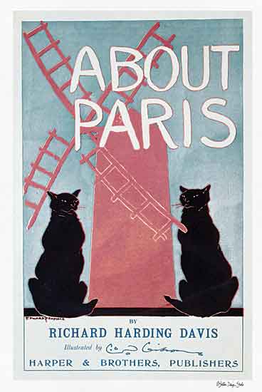 Stellar Design Studio SDS450 - SDS450 - About Paris - 12x18 Paris, Cats, Windmill, Poster, Whimsical, Fantasy, Signs from Penny Lane