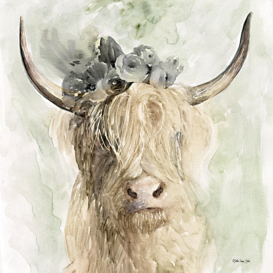 Stellar Design Studio SDS507 - SDS507 - Cow and Crown I - 12x12 Cow, Floral Crown, Portrait from Penny Lane