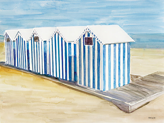 Stellar Design Studio SDS513 - SDS513 - Stripped Beach Huts - 16x12 Beach Huts, Blue & White, Swimming, Coastal, Tropical, Beach from Penny Lane