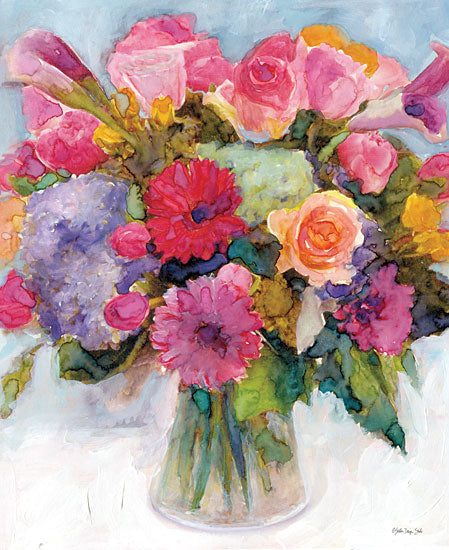 Stellar Design Studio SDS609 - SDS609 - Dramatic Blooms 1 - 12x16 Flowers, Bouquet, Vase, Abstract, Vibrant Colors from Penny Lane