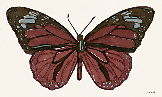 Stellar Design Studio SDS787 - SDS787 - Papillon 4 - 18x12 Papillon, Maroon, Light Blue,  Insects, Butterfly, French from Penny Lane