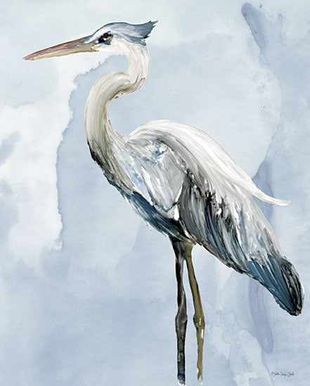 Stellar Design Studio SDS905 - SDS905 - Heron 4 - 12x16 Heron, Birds, Coastal, Watercolor, Blue & White from Penny Lane