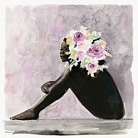 Stellar Design Studio SDS910 - SDS910 - Balanced on Beauty 2 - 12x12 Woman, Floral Crown, Black Art, Figurative, Abstract, Watercolor from Penny Lane