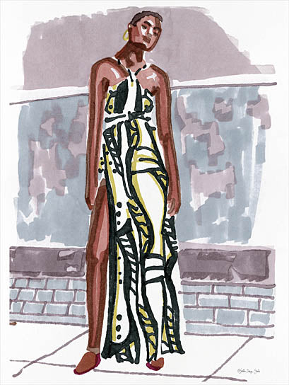 Stellar Design Studio SDS918 - SDS918 - Fashion in the City 1 - 12x16 Woman, Abstract, Figurative, Storefront, Fashion, Ethnic, Black Art from Penny Lane