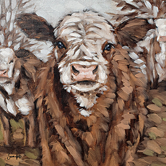 Sara G. Designs SGD106 - SGD106 - Bubba - 12x12 Cows, Farm Animals, Farm, Portrait, Close UP, Brown Cows from Penny Lane