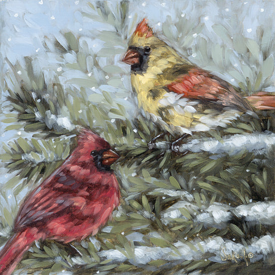 Sara G. Designs SGD234 - SGD234 - The First Snow - 12x12 Winter, Cardinals, Birds, Tree, Snow, Brush Strokes, Nature from Penny Lane
