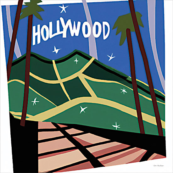 Seven Trees Design ST1042 - ST1042 - Hollywood Stars - 12x12 Abstract, Hollywood, Typography, Signs, Textual Art, California, Hollywood Stars, Stars, Landscape, Graphic Art from Penny Lane