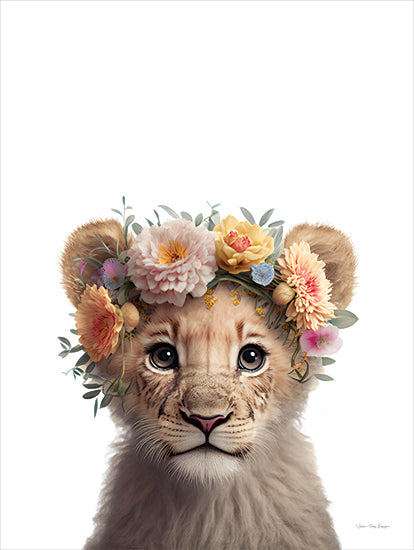 Seven Trees Designs ST1066 - ST1066 - Baby Lion - 12x16 Whimsical, Lion Cub, Floral Crown, Flowers, Portrait from Penny Lane