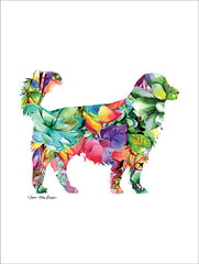 ST492 - Dog Watercolor Succulents - 12x16