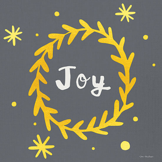 Seven Trees Design ST649 - ST649 - Joy in Gold - 12x12 Joy, Wreath, Stars, Blue and Gold, Holidays, Christmas, Signs from Penny Lane