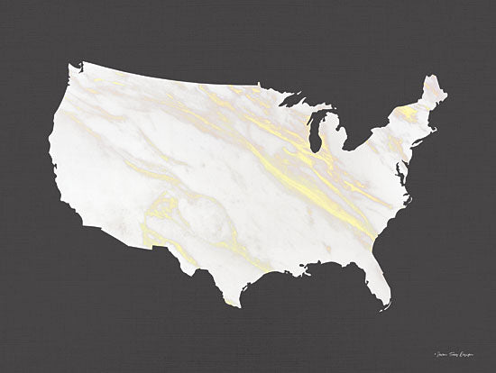 Seven Trees Design ST676 - ST676 - Marble Gold USA Map - 16x12 Map, USA, Geography from Penny Lane