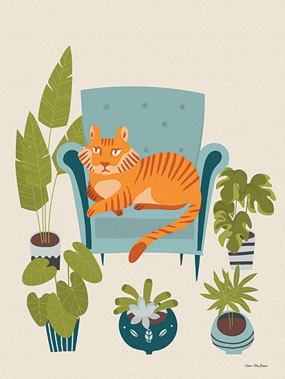 Seven Trees Design ST692 - ST692 - The Tiger of the City  - 12x16 Tiger, Plants, Chair from Penny Lane