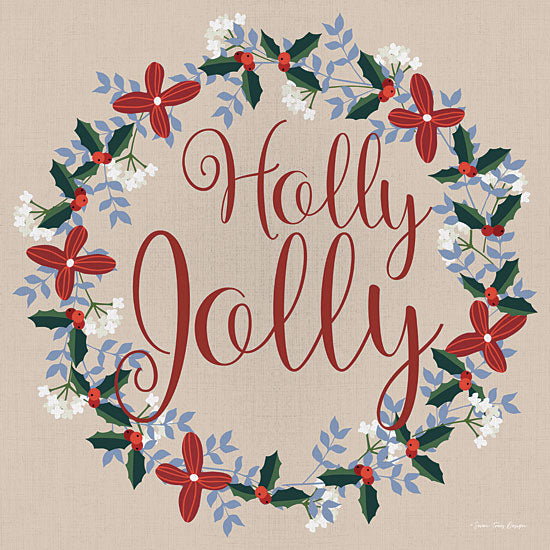 Seven Trees Design ST710 - ST710 - Holly Jolly Wreath   - 12x12 Holly, Jolly, Wreath, Holidays, Christmas, Flowers, Holly, Berries, Signs from Penny Lane