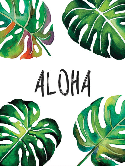 Seven Trees Design ST744 - ST744 - Aloha and Leaves - 12x16 Aloha, Leaves, Tropical, Palm Trees from Penny Lane