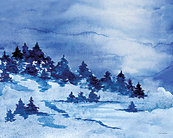 Seven Trees Design ST795 - ST795 - Watercolor Landscape - 16x12 Winter, Pine Trees, Snow, Forest, Blue & White, Landscape from Penny Lane