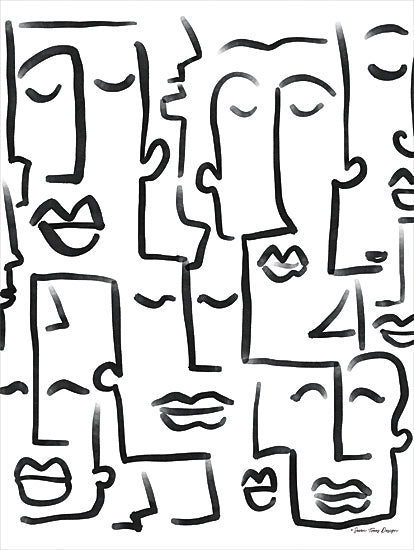 Seven Trees Design ST916 - ST916 - Faces Drawing - 12x16 Faces, Drawings, Black & White, Abstract from Penny Lane