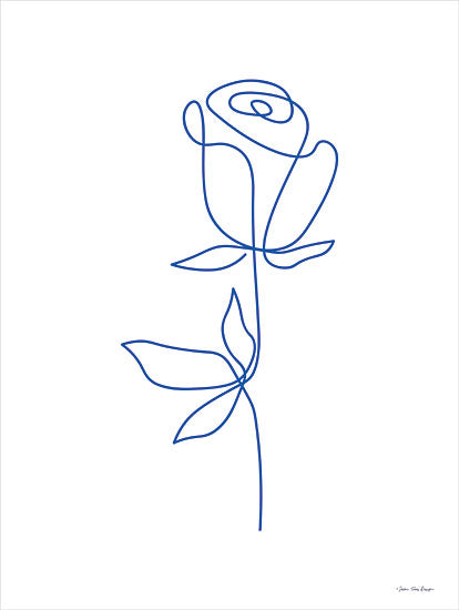 Seven Trees Design ST967 - ST967 - One Line Flower I - 12x16 One Line Flower, Flower, Blue & White, Abstract, Contemporary from Penny Lane