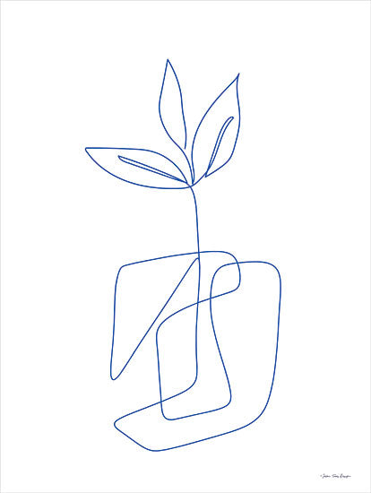 Seven Trees Design ST972 - ST972 - One Line Botanical II - 12x12 One Line Plant, Plant, Blue & White, One Line Drawn, Contemporary, Abstract from Penny Lane