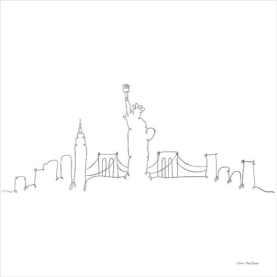 Seven Trees Design ST976 - ST976 - One Line New York - 12x12 One Line New York, Line Art, New York City, Icons of New York, Black & White, Abstract from Penny Lane