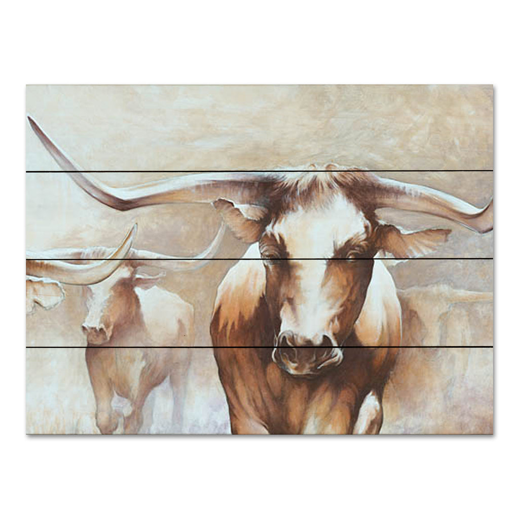 White Ladder WL166PAL - WL166PAL - Longhorn Herd - 16x12 Cows, Herd, Longhorns, Abstract from Penny Lane