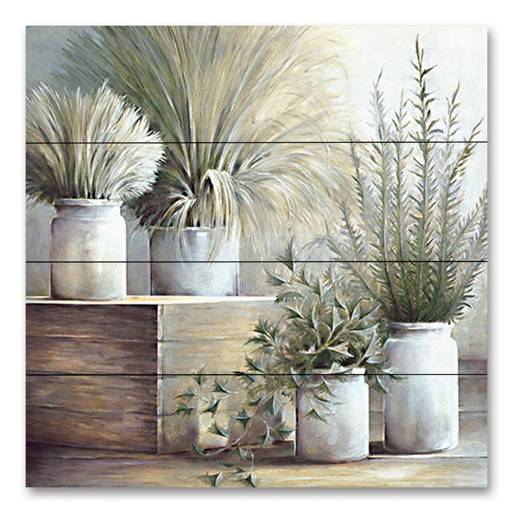 White Ladder WL196PAL - WL196PAL - Pretty Plants on Display - 12x12 Still Life, Potted Plant, Crocks, Neutral Palette, Plants, Greenery, Cottage/Country from Penny Lane
