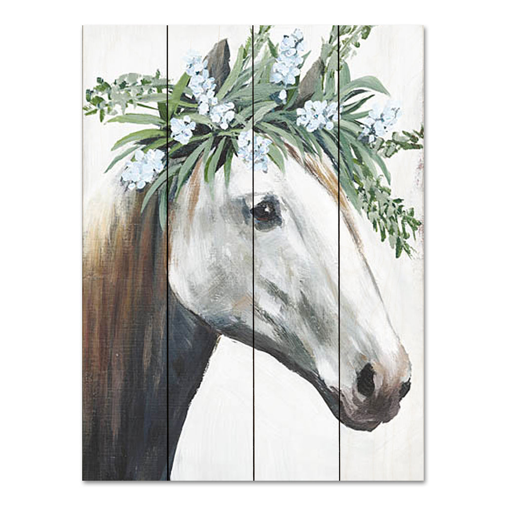 White Ladder WL201PAL - WL201PAL - Feeling Fancy - 12x16 Horse, Flowers, Greenery, Whimsical, White Flowers, Portrait, Spring from Penny Lane