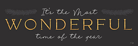 Yass Naffas Designs YND133A - YND133A - Wonderful Time of the Year - 36x12 It's the Most Wonderful Time of the Year, Christmas, Holidays, Black & Gold, Typography, Signs from Penny Lane