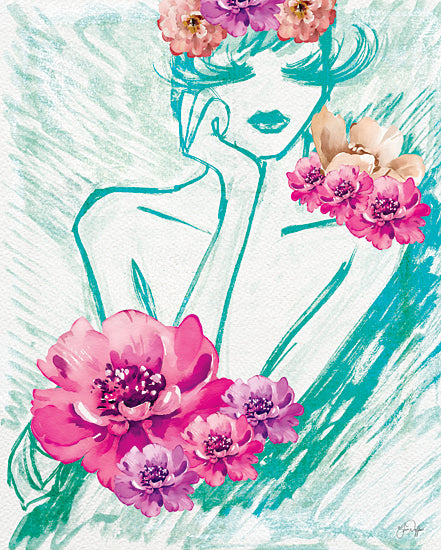 Yass Naffas Designs YND159 - YND159 - Lady Serenity - 12x16 Lady, Woman, Fashion, Flowers, Sketch, Abstract, Whimsical from Penny Lane