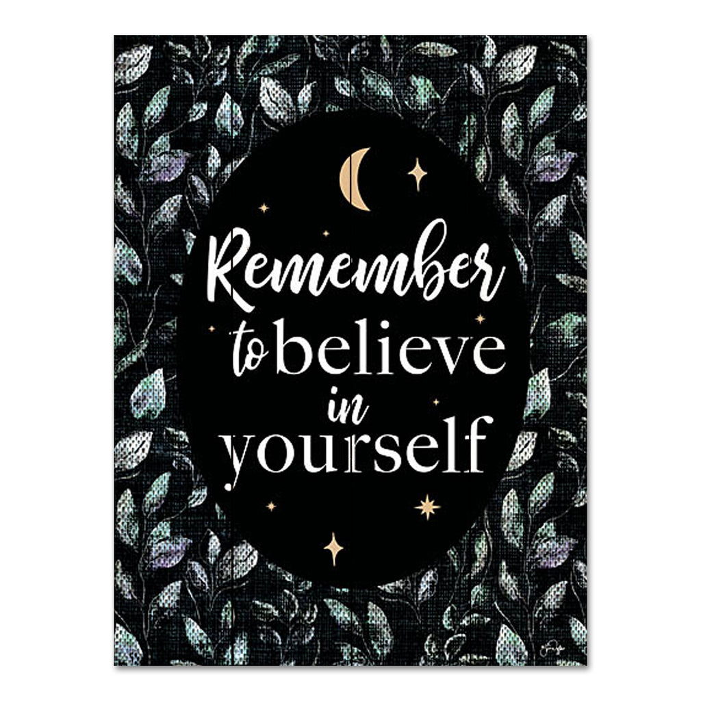 Yass Naffas Designs YND220PAL - YND220PAL - Remember to Believe in Yourself - 12x16 Motivational, Remember to Believe in Yourself, Leaves, Typography, Signs, Fall from Penny Lane