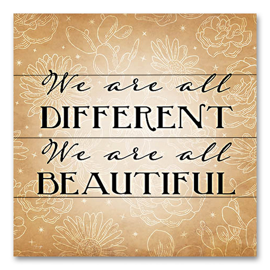 Yass Naffas Designs YND224PAL - YND224PAL - We Are All Different - 12x12 Motivational, We are All Different, We are All Beautiful, Typography, Signs from Penny Lane