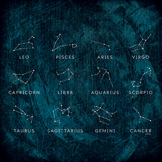 Yass Naffas Designs YND351 - YND351 - Zodiac Constellations - 12x12 Zodiac Constellations, Zodiac, Zodiac Chart, Star Constellations, Star, Typography, Signs, Textual Art, Astronomy, Dark Blue, Black from Penny Lane