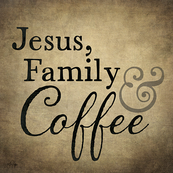 Yass Naffas Designs YND374 - YND374 - Jesus, Family & Coffee - 12x12 Coffee, Kitchen, Drink, Whimsical, Jesus, Family & Coffee, Typography, Signs, Textual Art from Penny Lane