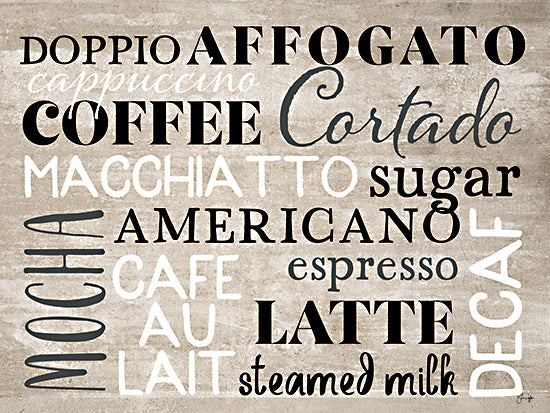 Yass Naffas Designs YND377 - YND377 - Coffee Board - 16x12 Coffee, Kitchen, Drink, Coffee Board, Coffee Words, Types of Coffee Drinks, Typography, Signs, Textual Art from Penny Lane