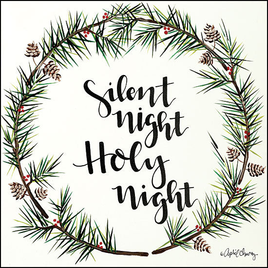 April Chavez AC106 - Silent Night Pinecone Wreath - 12x12 Holidays, Pinecone Wreath, Silent Night from Penny Lane