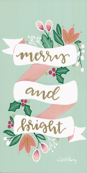 April Chavez AC140 - Merry & Bright - 8x16 Merry & Bright, Flowers, Berries, Ribbon, Banner, Holidays from Penny Lane