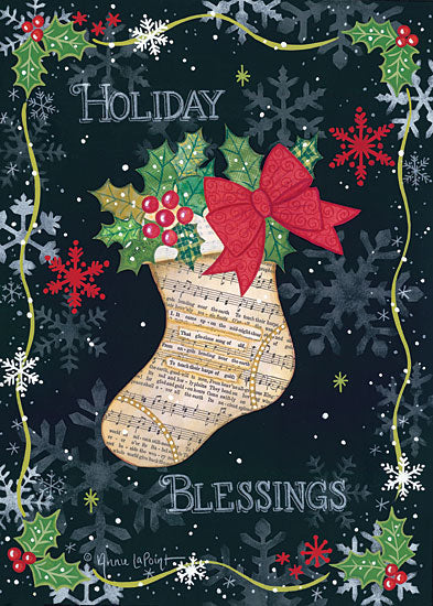 Annie LaPoint ALP1704 - Holiday Blessings Chalkboard, Holiday, Blessings, Stocking, Holly, Bows, Sheet Music from Penny Lane