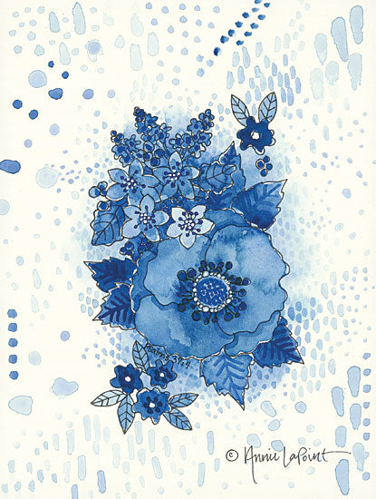 Annie LaPoint ALP1783 - Crazy Blue Flowers Blue & White, Flowers from Penny Lane