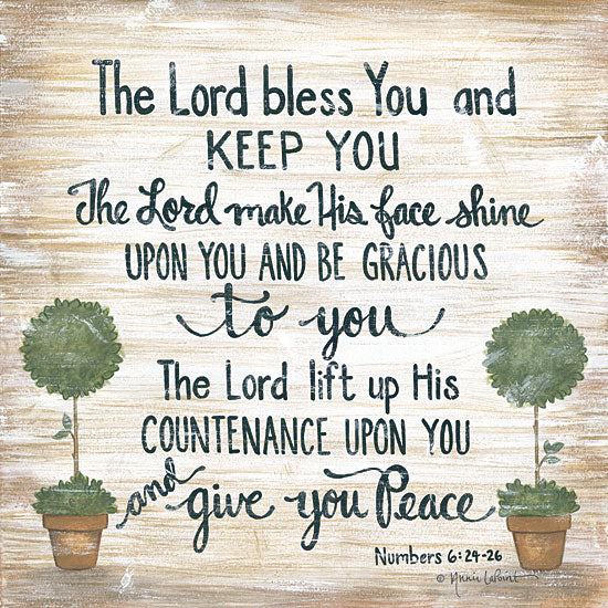 Annie LaPoint ALP1798 - The Lord Bless You - 12x12 Lord, Bless and Keep You, Topiaries, Bible Verse, Numbers, Peace from Penny Lane