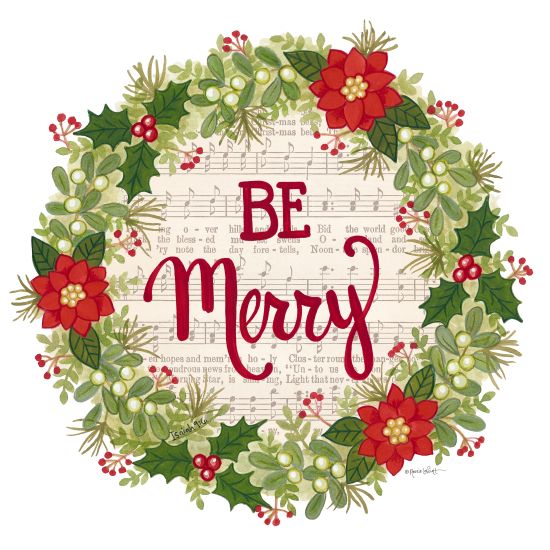 Annie LaPoint ALP1809 - Be Merry Holiday Wreath - 12x12 Holidays, Sheet Music, Wreath, Poinsettias, Flowers, Be Merry, Holly and Berries from Penny Lane