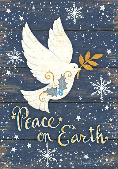 Annie LaPoint ALP1853 - Peace on Earth - 12x18 Peace on Earth, Dove, Peace, Winter, Snowflakes, Holidays, Christmas from Penny Lane
