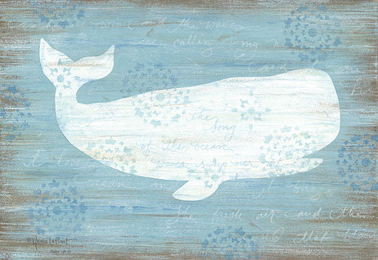Annie LaPoint ALP1863 - Ocean Whale   - 18x12 Whale, Ocean, Blue & White from Penny Lane