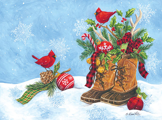 Diane Kater ART1090 - Holiday Boots Holiday, Boots, Rubber Boots, Cardinals, Antlers from Penny Lane