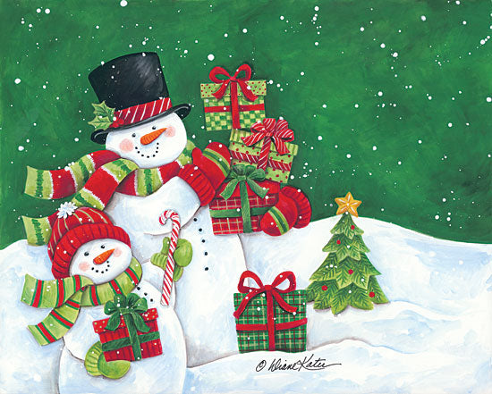 Diane Kater ART1106 - Father and Son Merry Christmas Snowmen Snowmen, Father and Son, Presents,  Holiday, Winter, Snow, Christmas Tree from Penny Lane